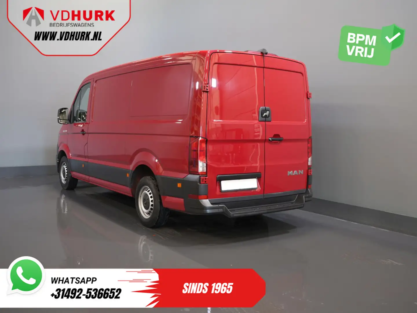 MAN TGE 2.0 TDI L3H2 BPM VRIJ! 3 Pers./ 2.5t Trekverm./ Ca Rood - 2