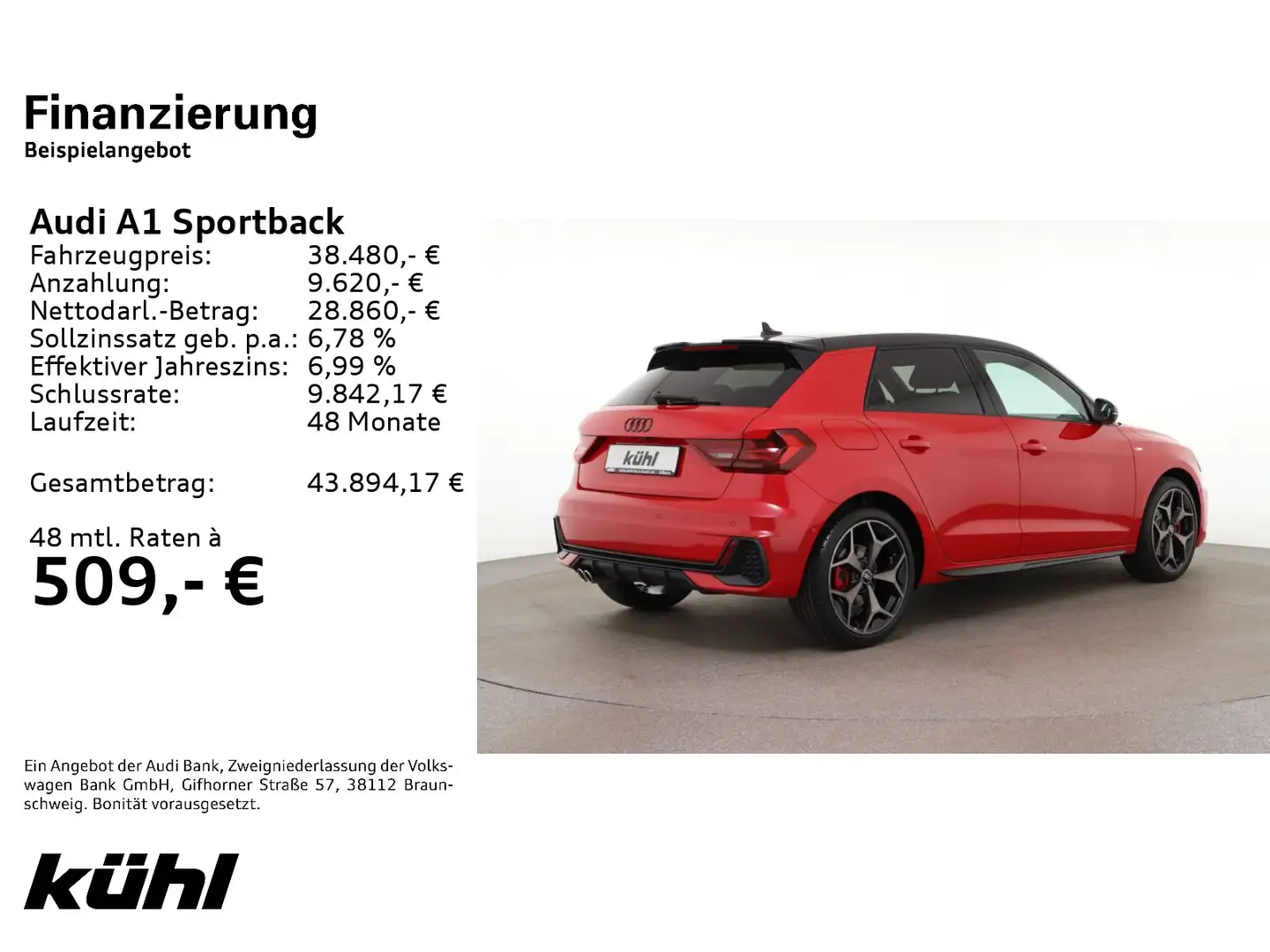 Audi A1 40 TFSI S tronic S line plus SONOS Rot - 2