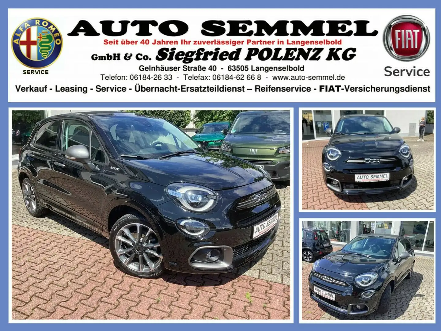 Fiat 500X Dolcevita Sport 1.5 GSE Hybrid 130PS Černá - 1