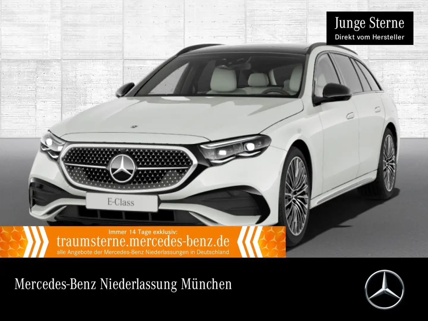 Mercedes-Benz E 300 e T AMG Fahrass Pano Burmester Distr. HUD 9G Weiß - 1