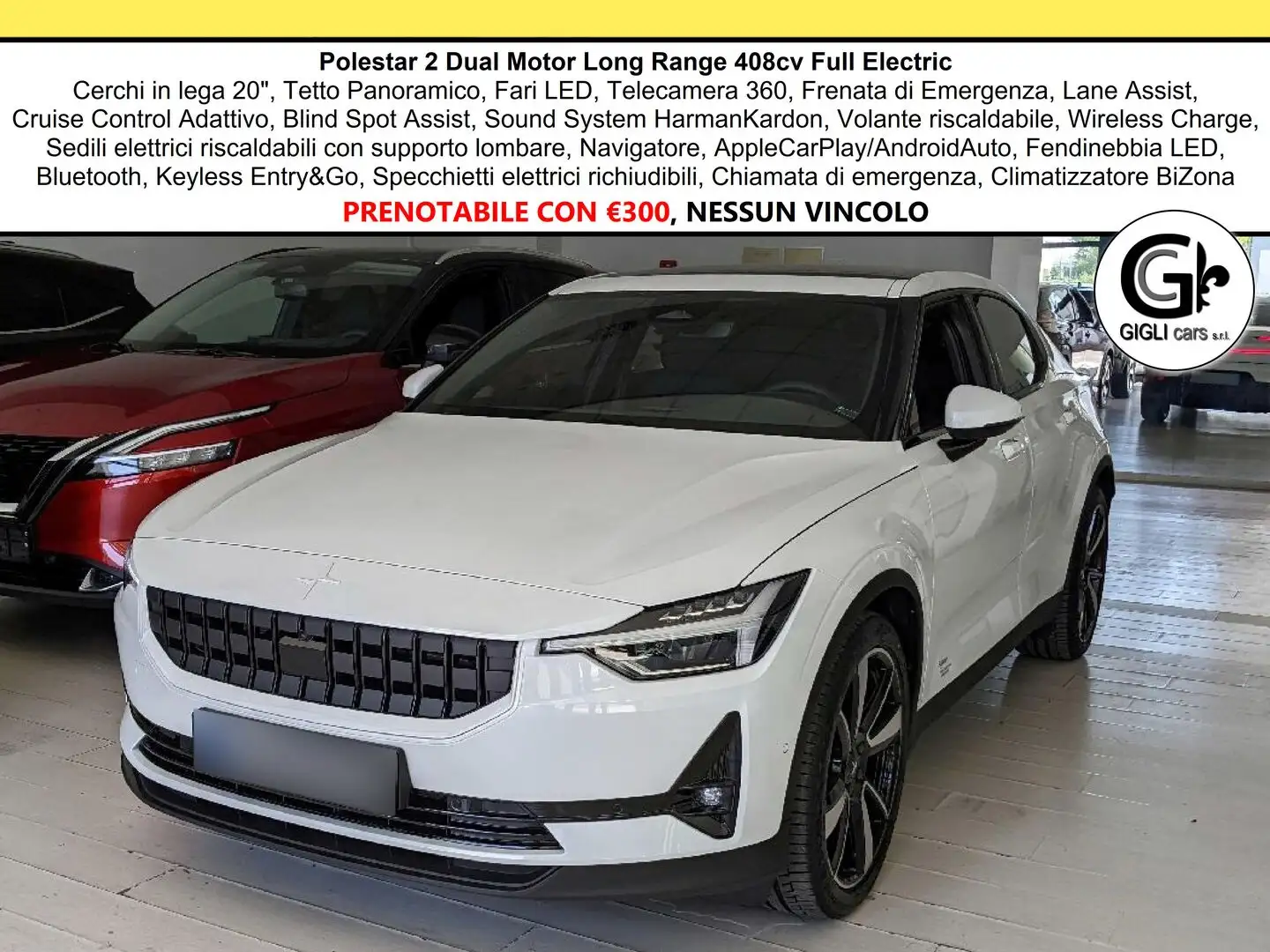 Polestar 2 Dual Motor Long Range 408cv Full Electric Tetto Bianco - 1