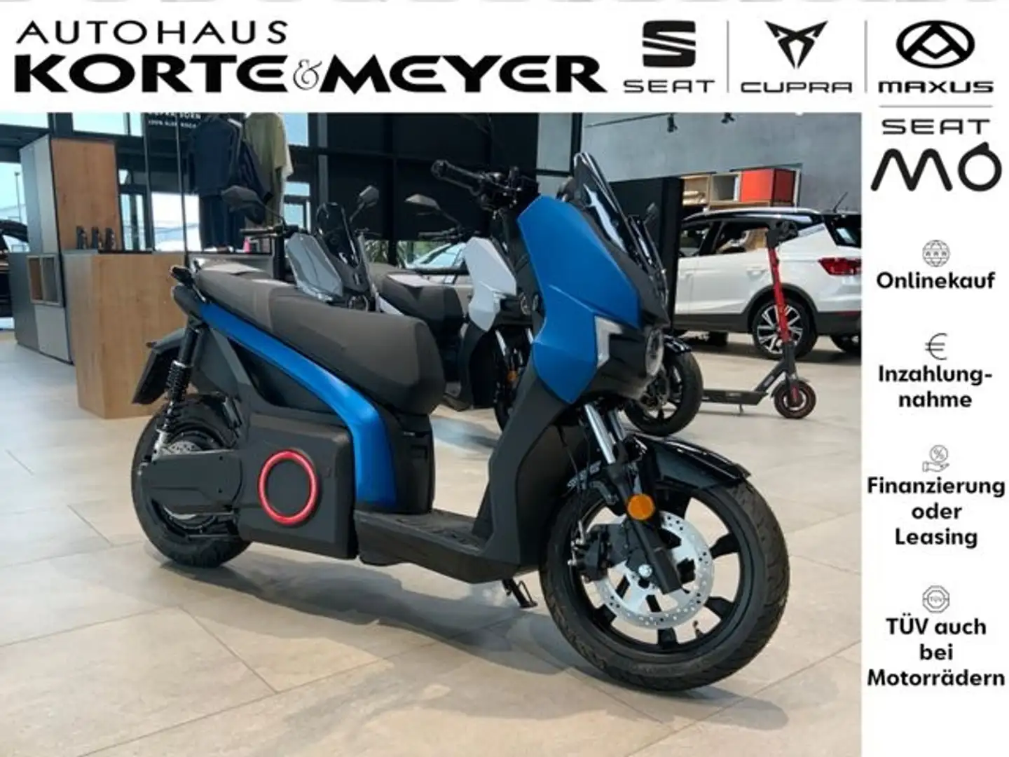 SEAT MO eScooter 50 4kW (5 PS) Tarifa Blue Blauw - 1