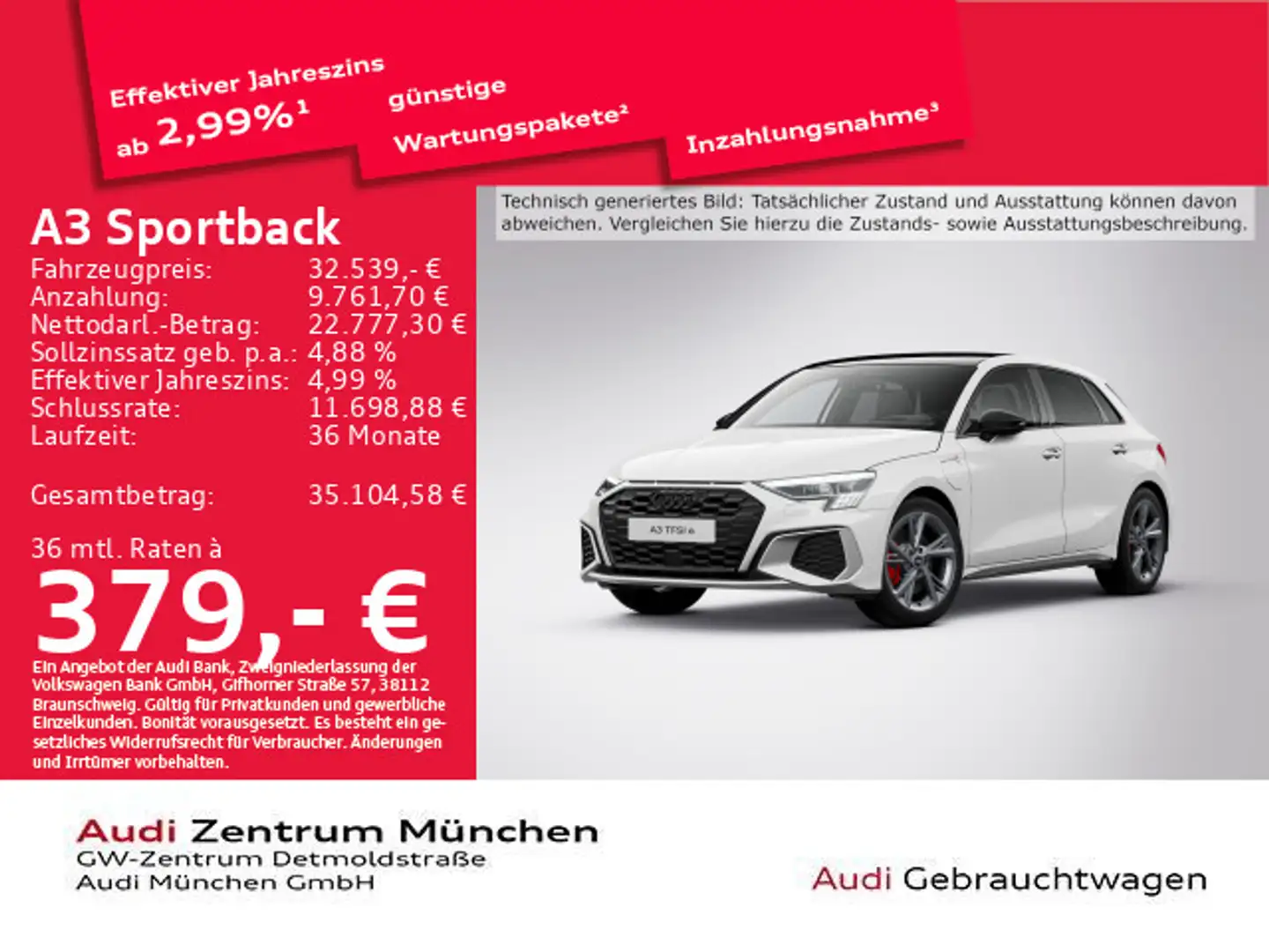 Audi A3 45 TFSI e S tronic S line Pano/HuD/ Weiß - 1