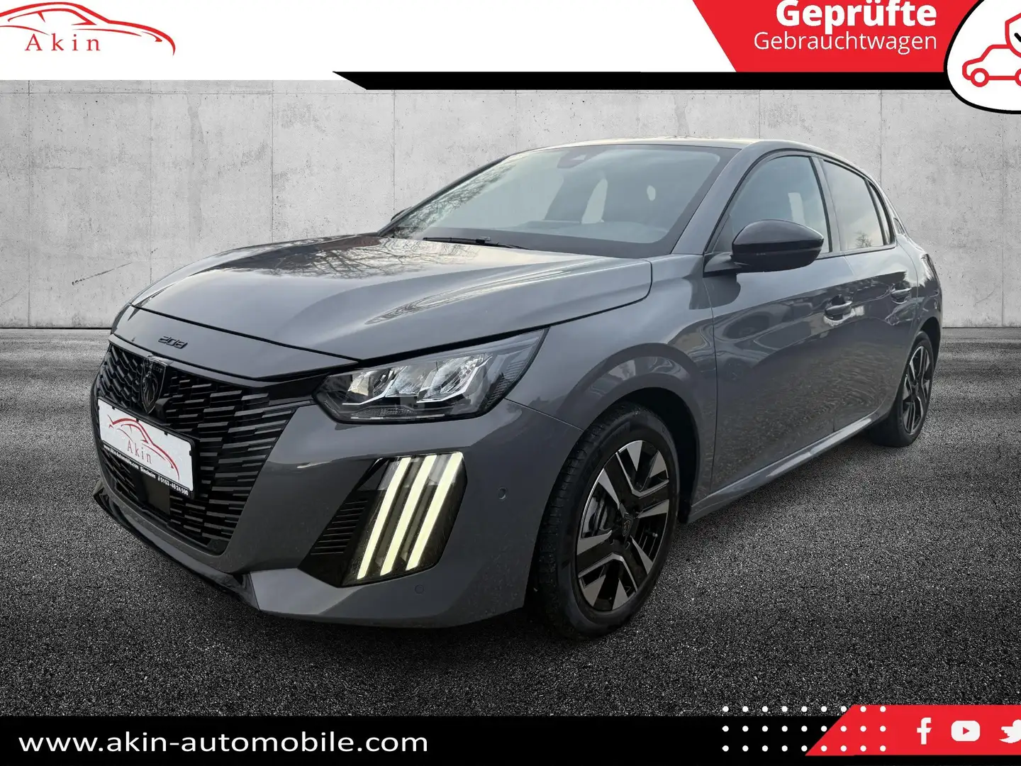 Peugeot 208 SICHT-P./DRIVE-P./LED/KEYLESS/LEDER/NAVI/TOTW./PDC Gris - 1