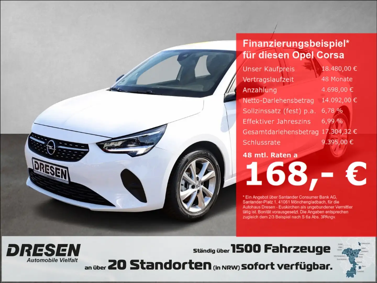 Opel Corsa 1.2 Turbo F Elegance 1,2 Klima/Rückfahrkamera/Allw Blanco - 1