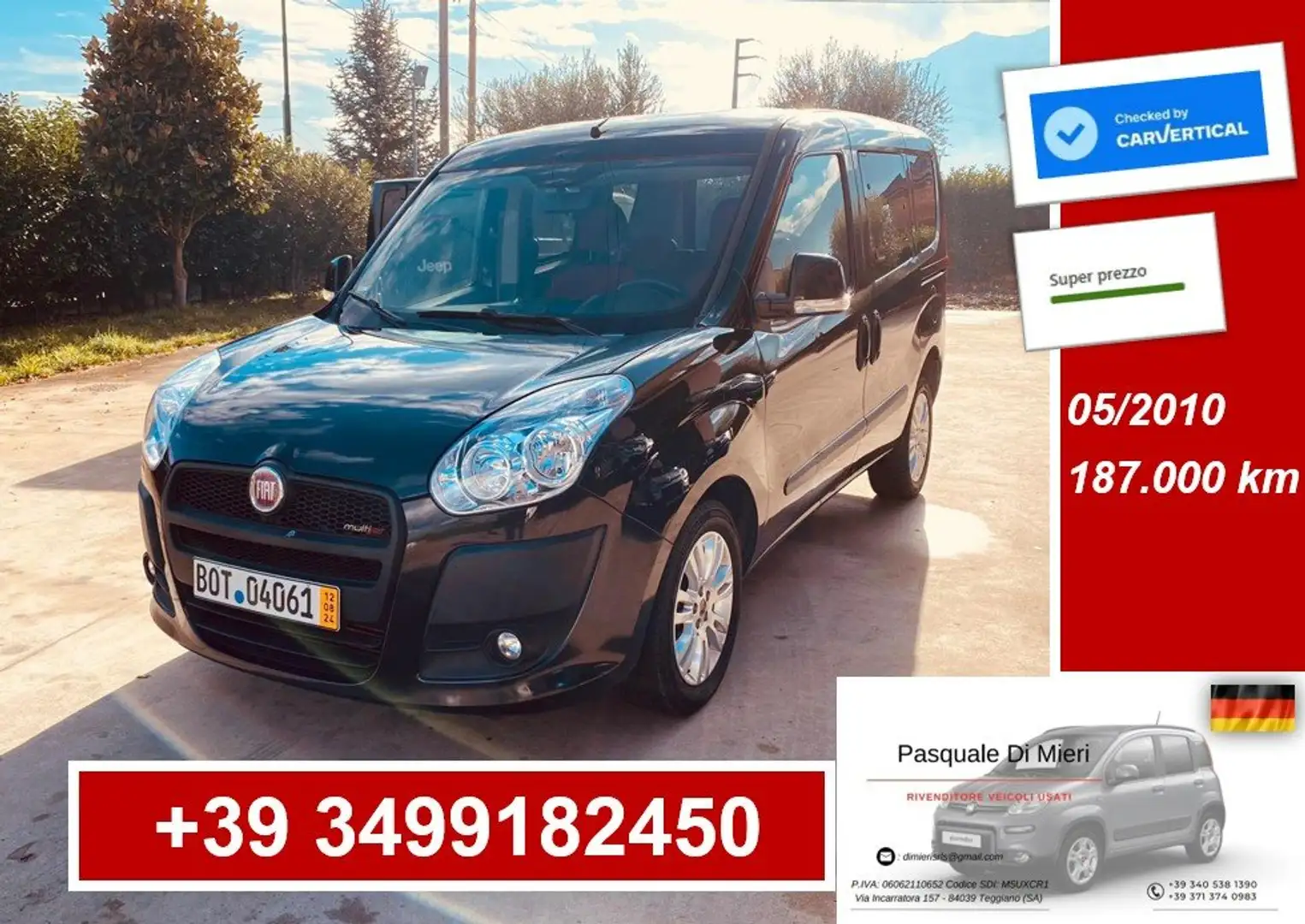 Fiat Doblo 1.6 mjt 16v Emotion Nero - 1