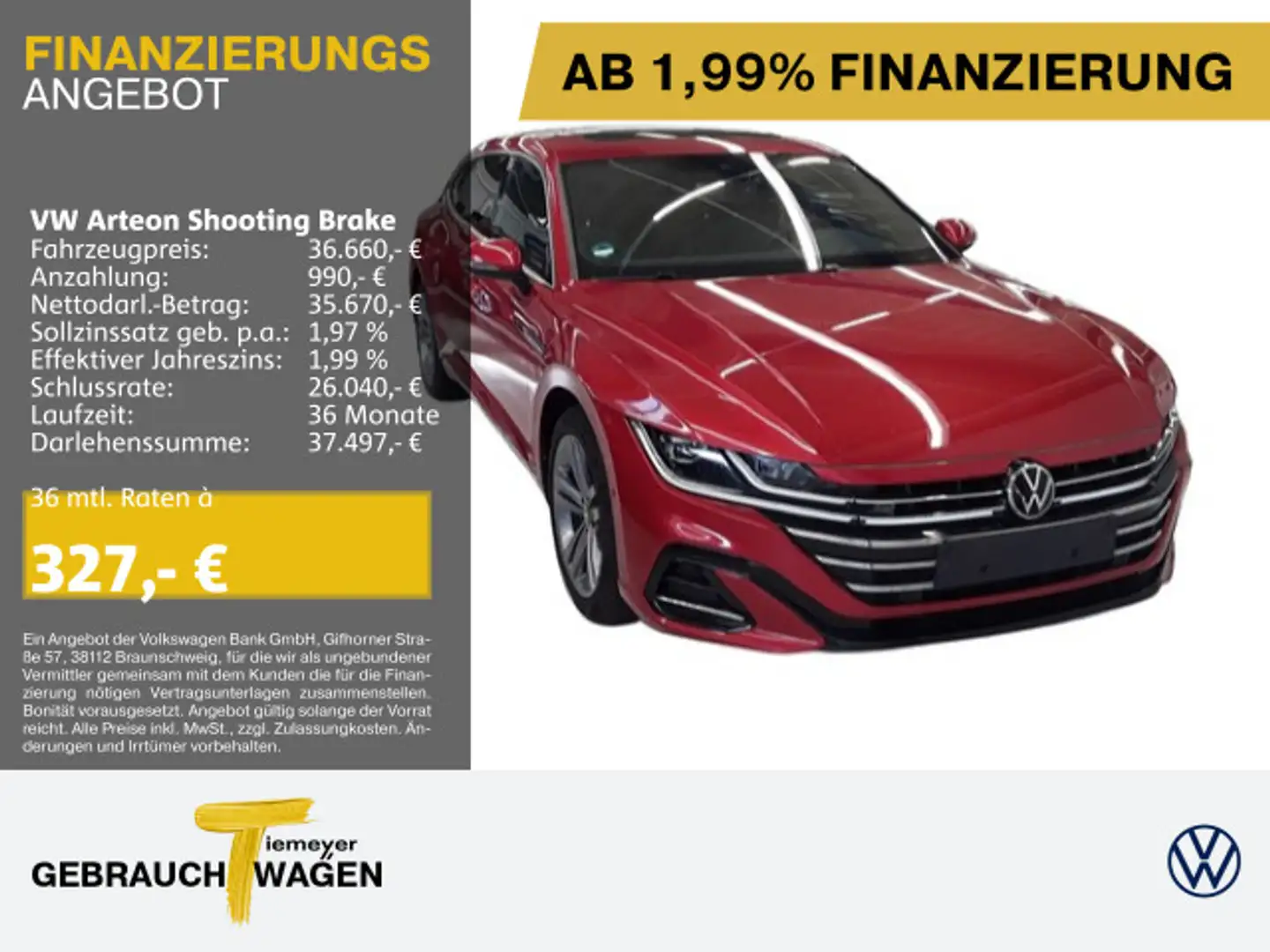 Volkswagen Arteon 2.0 TDI DSG R-LINE IQ.LIGH Rot - 1