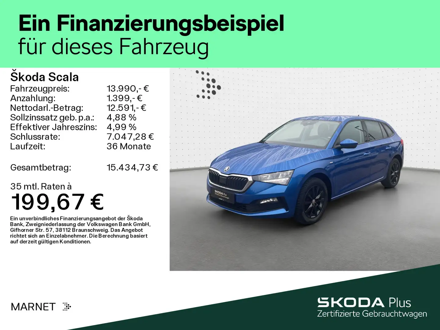Skoda Scala 1.0 TSI Drive 125 Navi*LED*SHZ*Digtial*Tem Bleu - 2