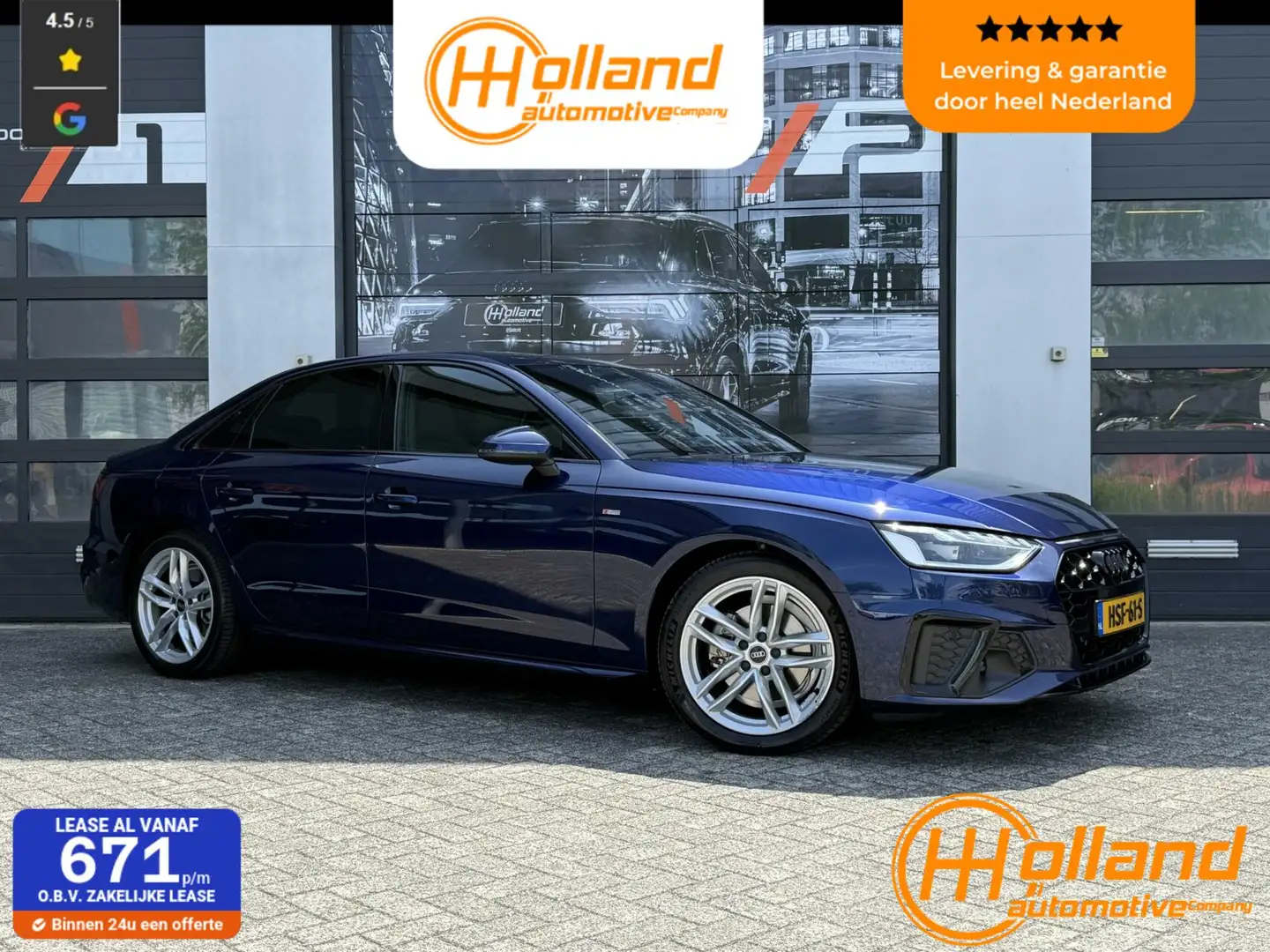 Audi A4 Limousine 2.0 TFSI | S line|Schaalstoel|Competitio Blauw - 1