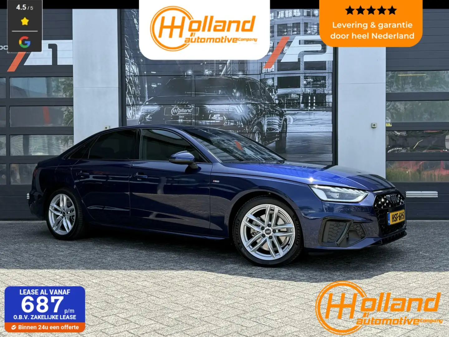 Audi A4 Limousine 2.0 TFSI | S line|Schaalstoel|Competitio Blauw - 1