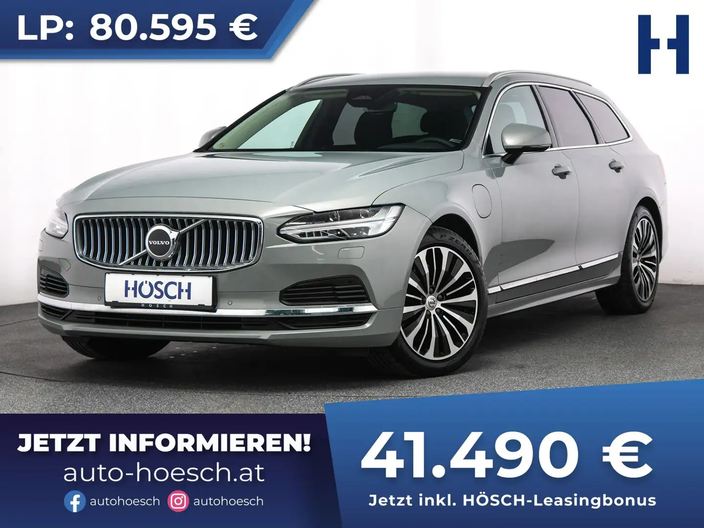 Volvo V90 T6 AWD PHEV AHK ACC R-KAM WINTER -48% Grau - 1