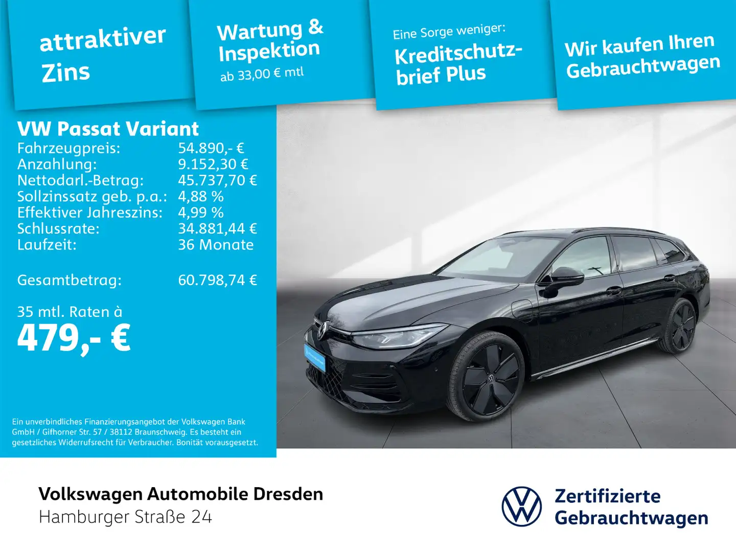 Volkswagen Passat Variant R-Line 1.5 TSI eHybrid 6-Gang-DSG Schwarz - 1