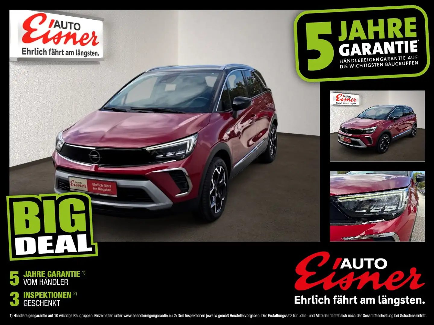 Opel Crossland 1.2 Turbo Ultimate 2xKlima AUT Alcant. Rot - 1