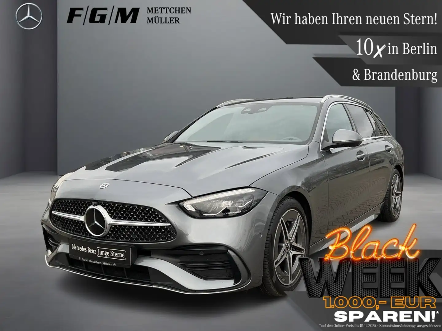 Mercedes-Benz C 300 T 4M AMG-Line TWA|360|AHK|Sitzhz|Distronic Grau - 1