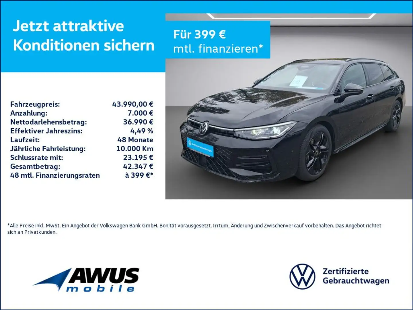 Volkswagen Passat Variant 2.0TDI DSG R-line AHK Schwarz - 1