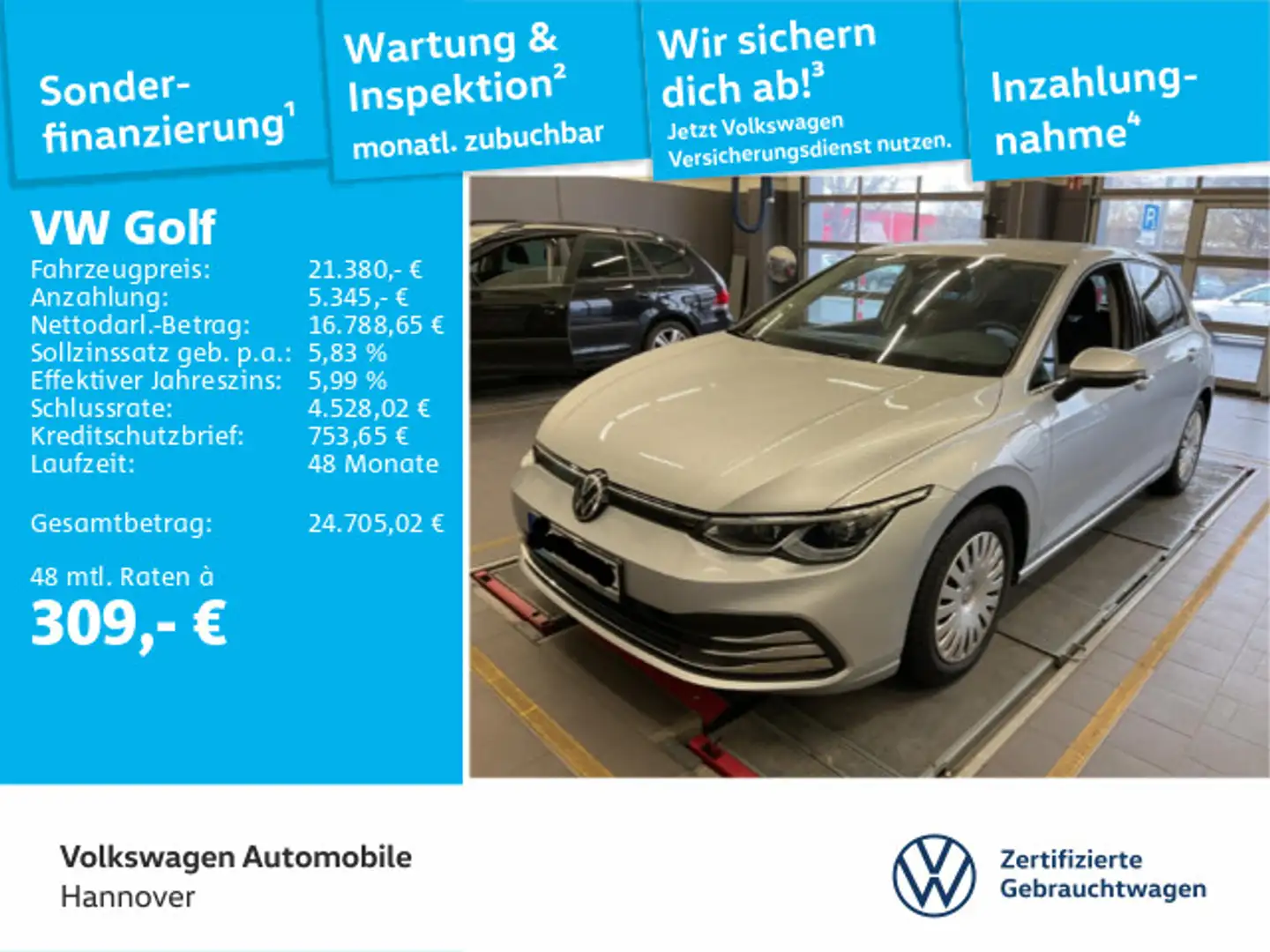 Volkswagen Golf VIII 1.4 TSI DSG eHybrid Navi Kamera ACC LE Silber - 1