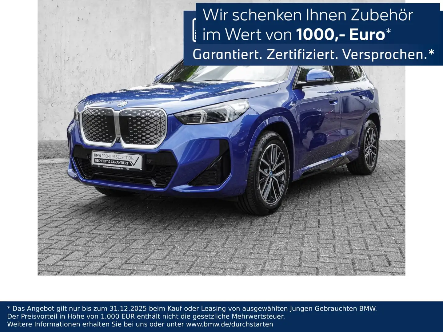 BMW iX1 eDrive20 MSPORT+AHK+HEAD-UP+KOMFORTZUG.+ADAP.LED+ Bleu - 1