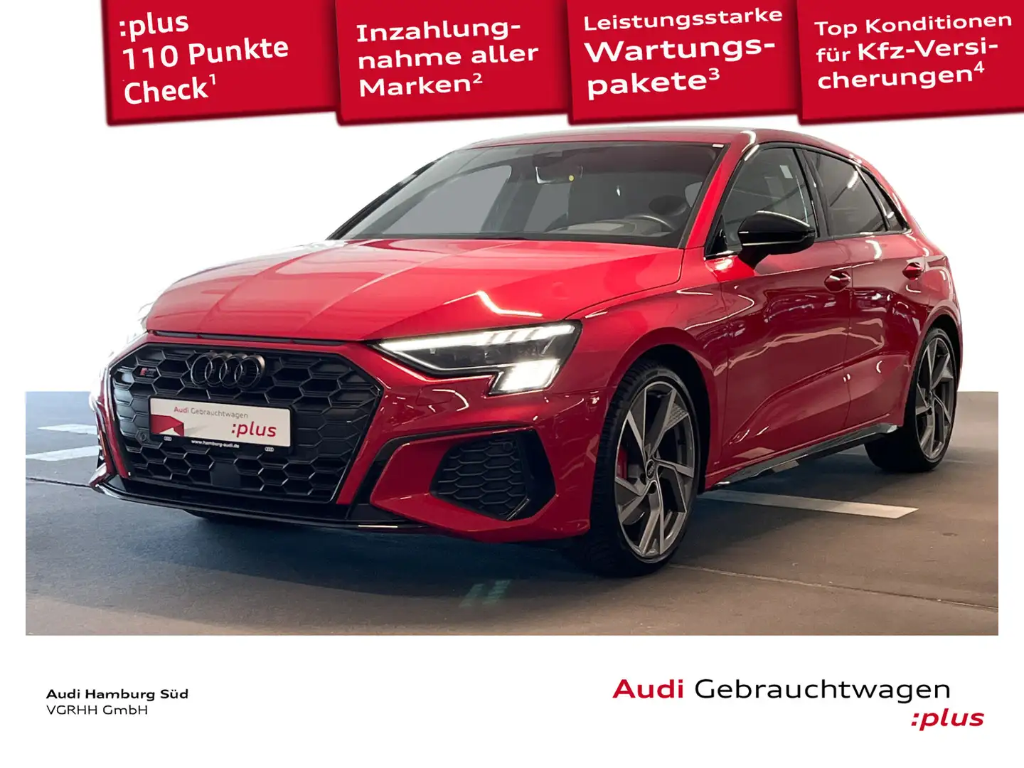 Audi S3 2.0 TFSI qu NAVI/MATRIX/HUD/B&O/ACC Rot - 1