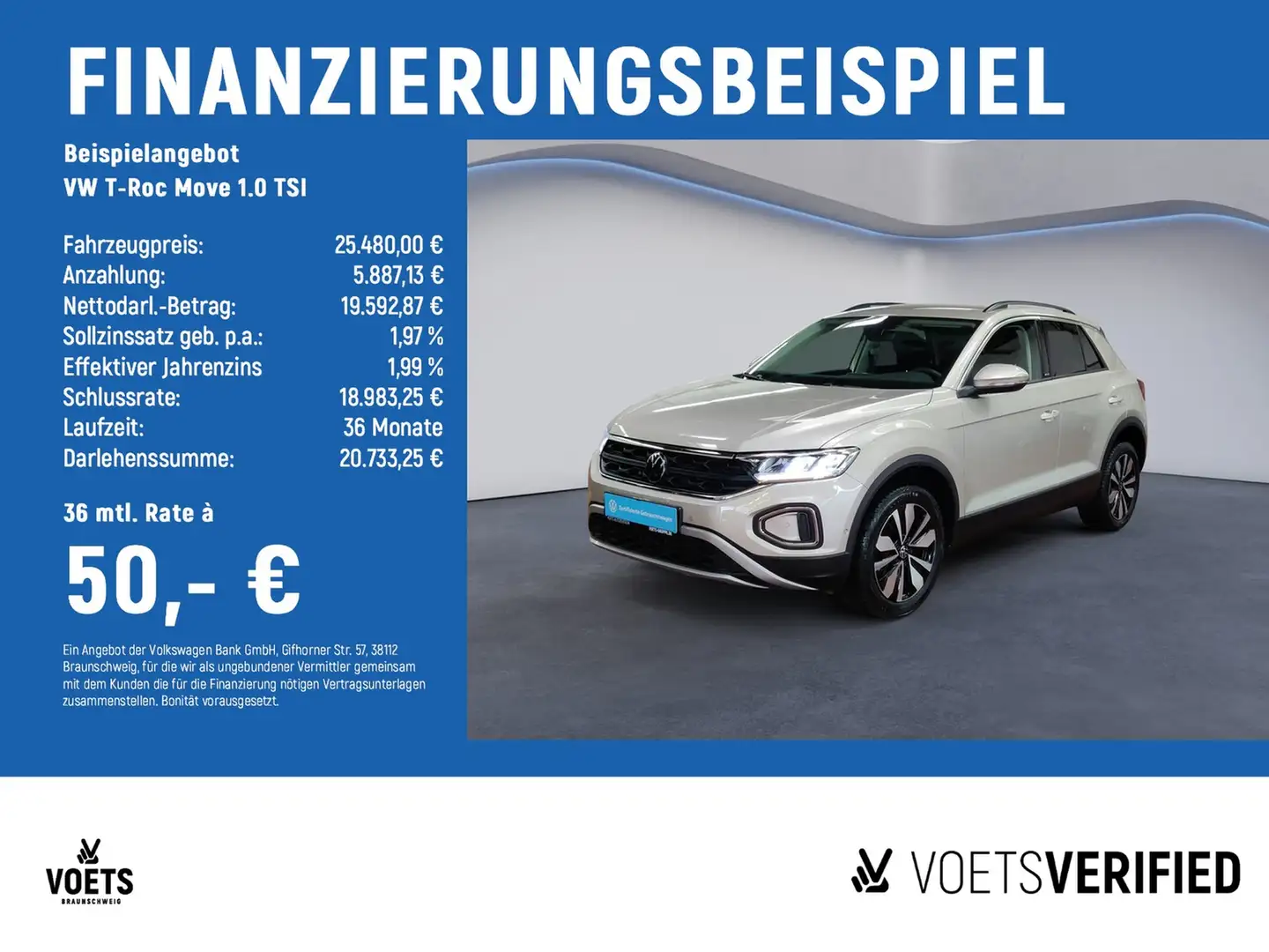 Volkswagen T-Roc Move 1.0 TSI LED+RearView+App-Connect Silber - 2