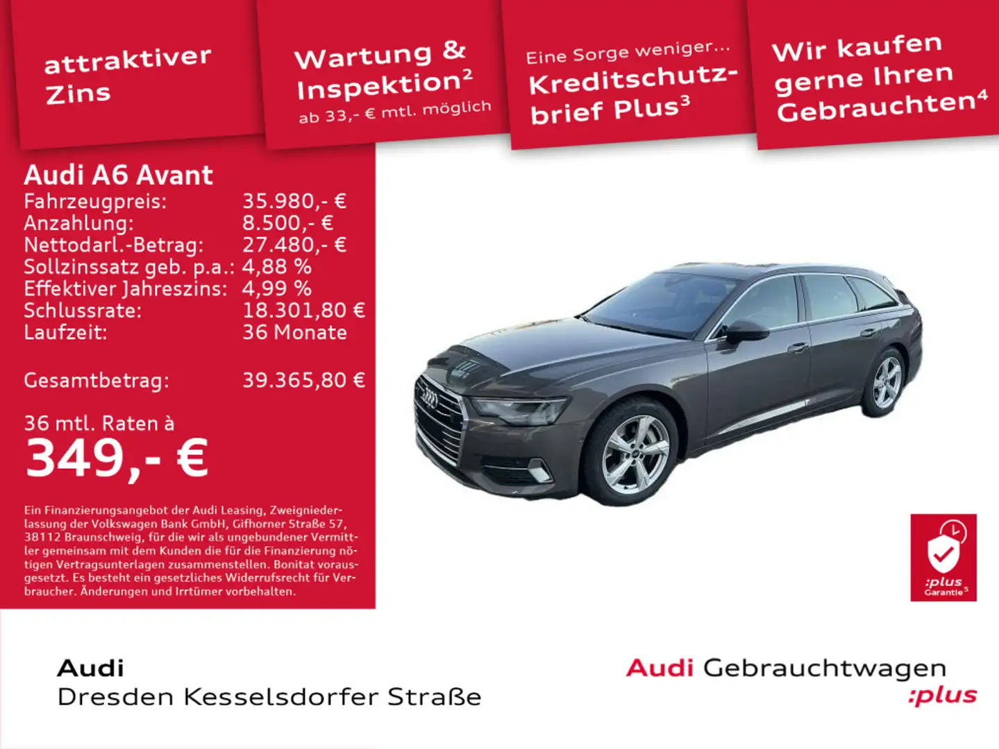 Audi A6 50 TFSI e Q. Sport AHZV Navi LED Kamera Braun - 1