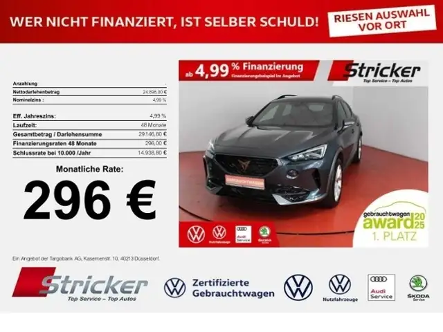 CUPRA Formentor 1.5TSI DSG 285,-ohne Anzahlung Navi ACC Kamera
