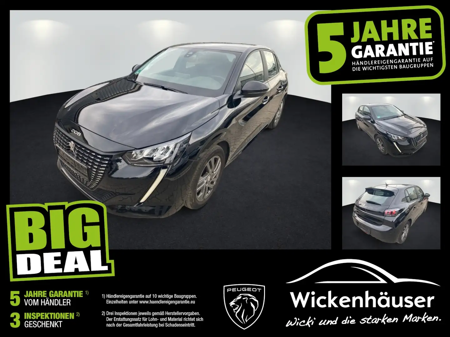 Peugeot 208 1.2 PureTech 75 Verkehrszeichenerkennung Schwarz - 1