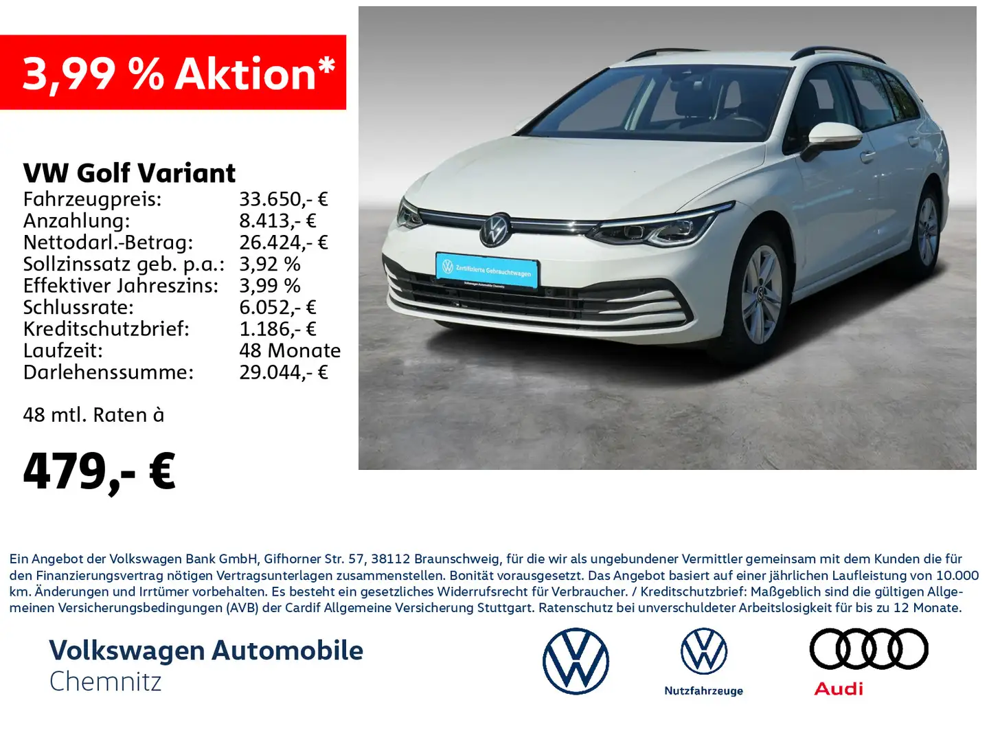 Volkswagen Golf Variant VIII 2.0 TDI Life AHK LED Car Play Weiß - 1