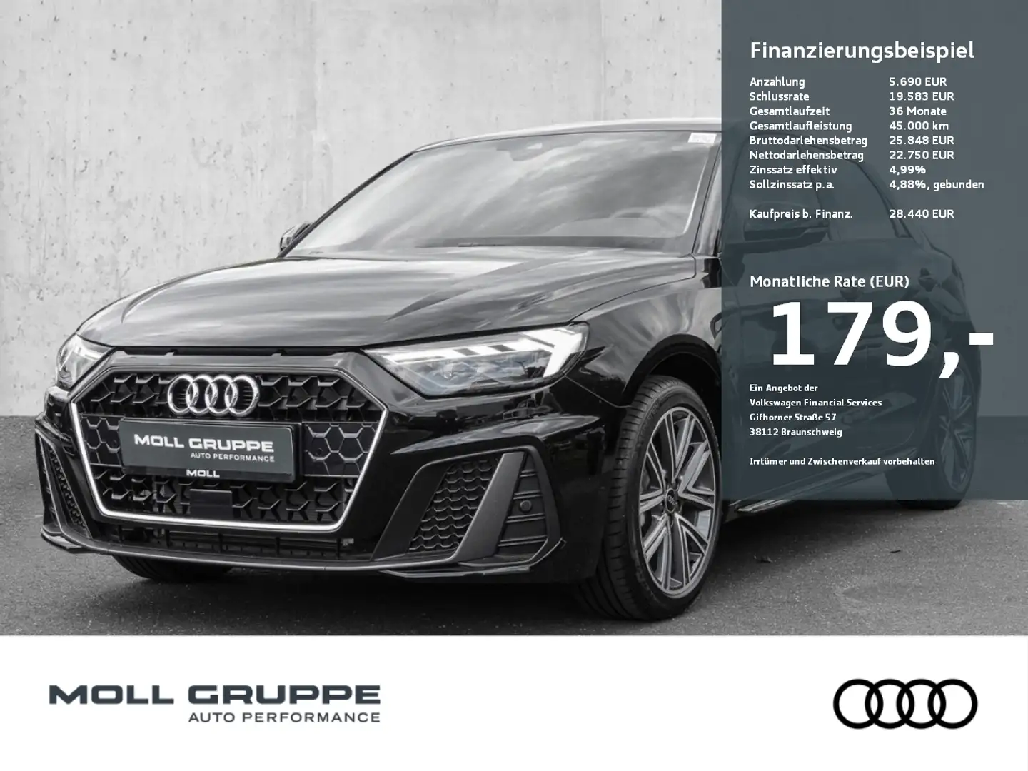 Audi A1 Sportback 30 TFSI S tronic S line NAVI LM Schwarz - 1