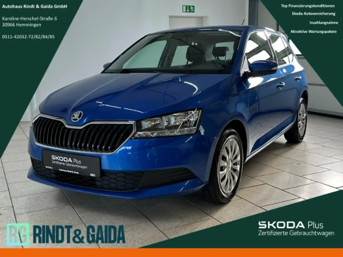 Skoda Fabia Cool Plus 1.0 MPI SHZ Klima Freisprech Blau - 1