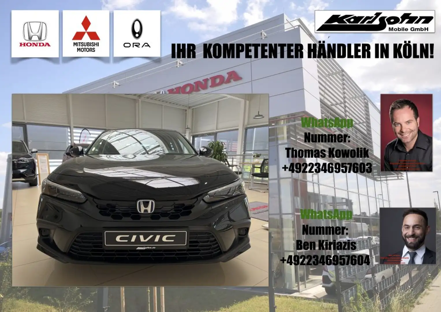 Honda Civic e:HEV 2.0 i-MMD Hybrid Elegance Schwarz - 1