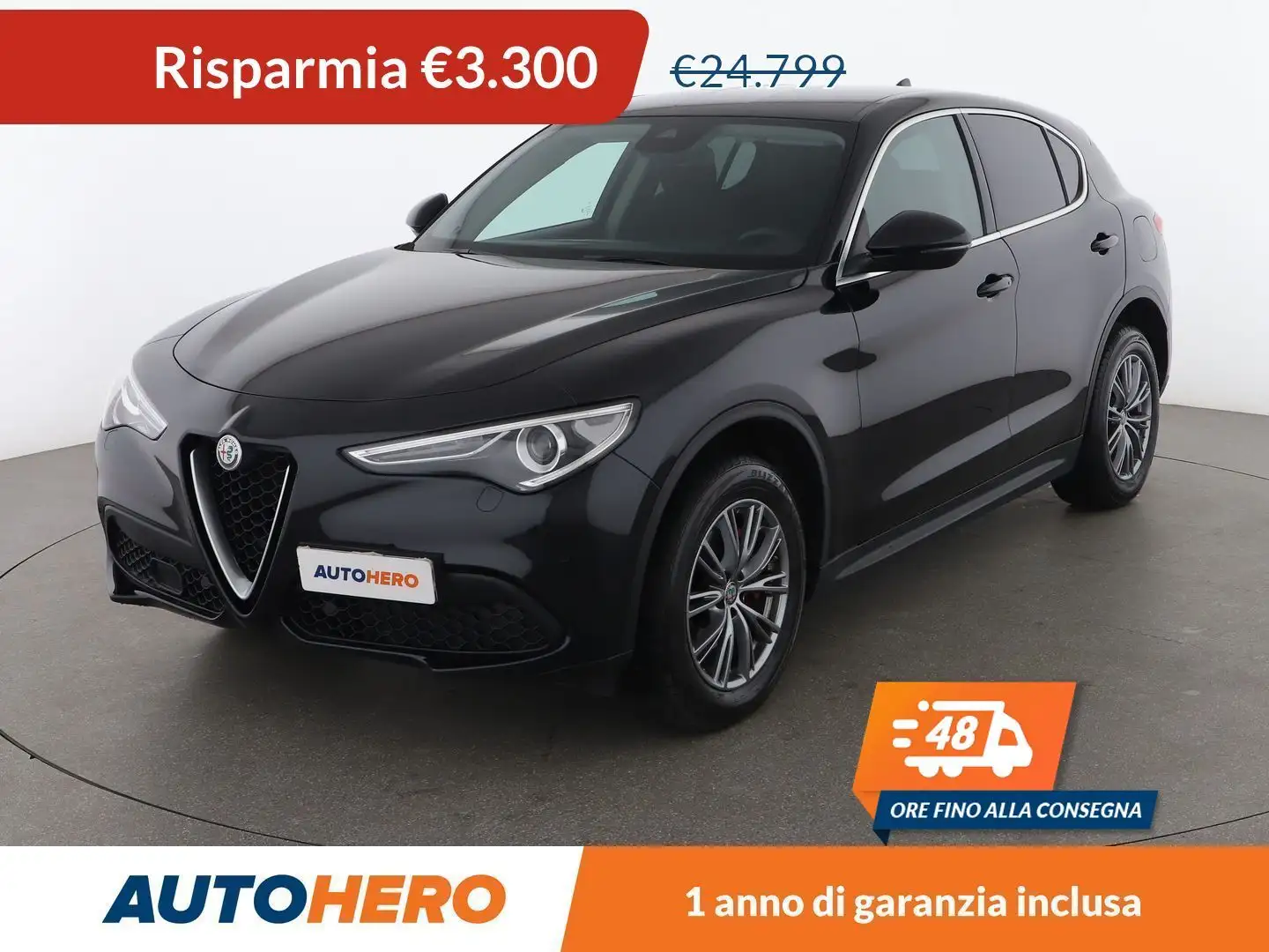 Alfa Romeo Stelvio 2.2 JTDM Business 210 CV AT8 Q4 Nero - 1