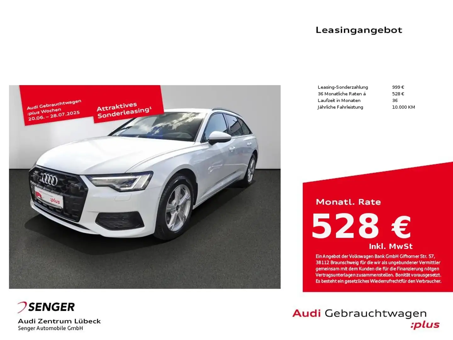 Audi A6 Avant 40 TDI Sport Navi Matrix-LED PDC HuD Blanc - 1