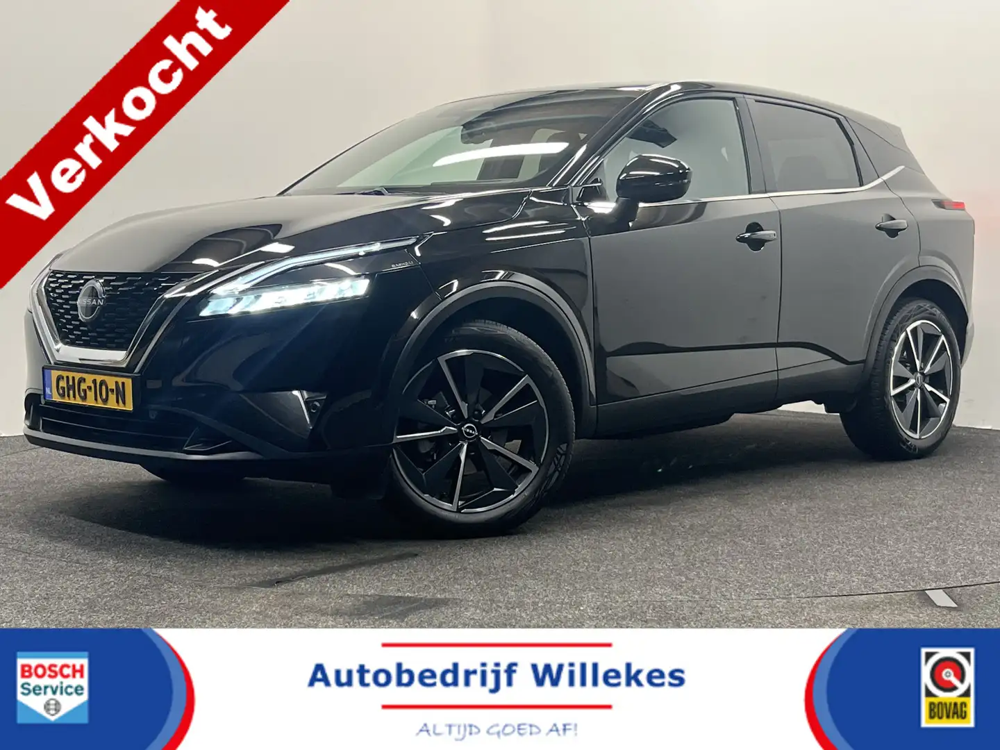 Nissan Qashqai 1.3 MHEV Xtronic Tekna | NAVIGATIE | KEYLESS | ACC Zwart - 1