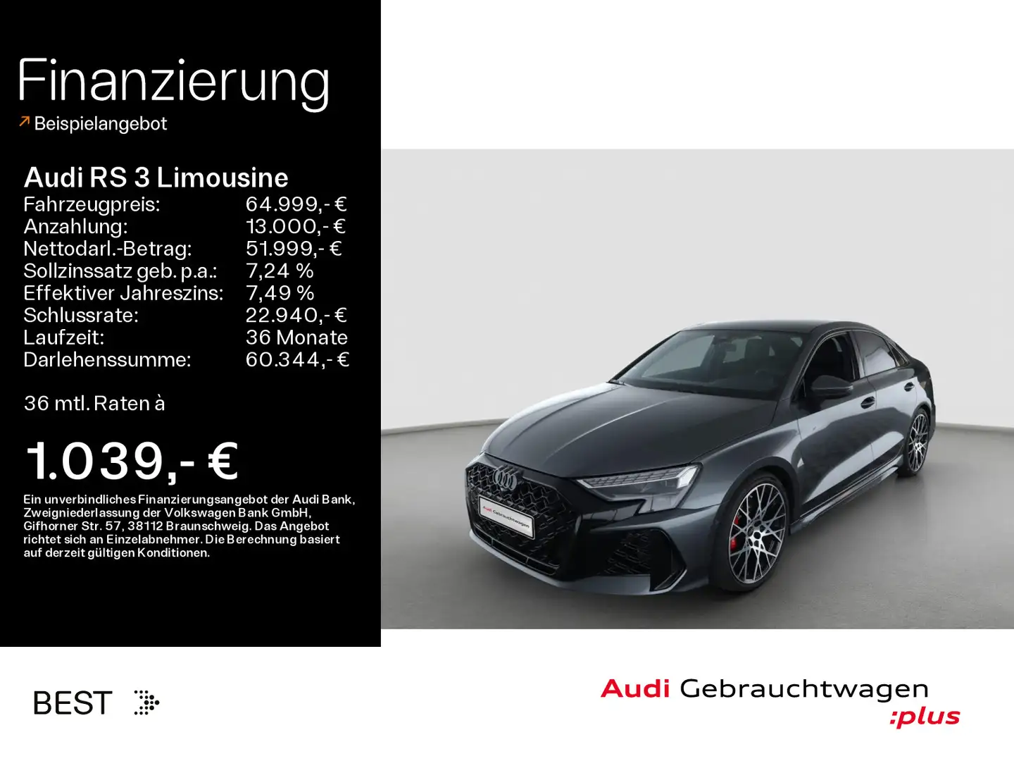 Audi RS3 *NAVI-PLUS*KAMERA*RS-AGA*PANO*280K Grau - 1