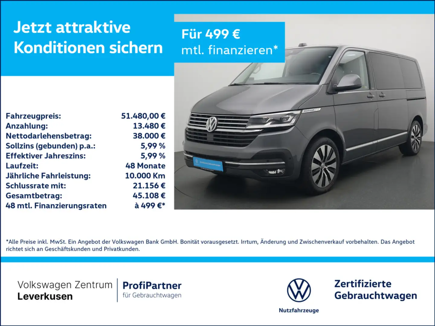 Volkswagen T6.1 Multivan Cruise 7-SITZER AHK LED STANDHZ Schwarz - 1