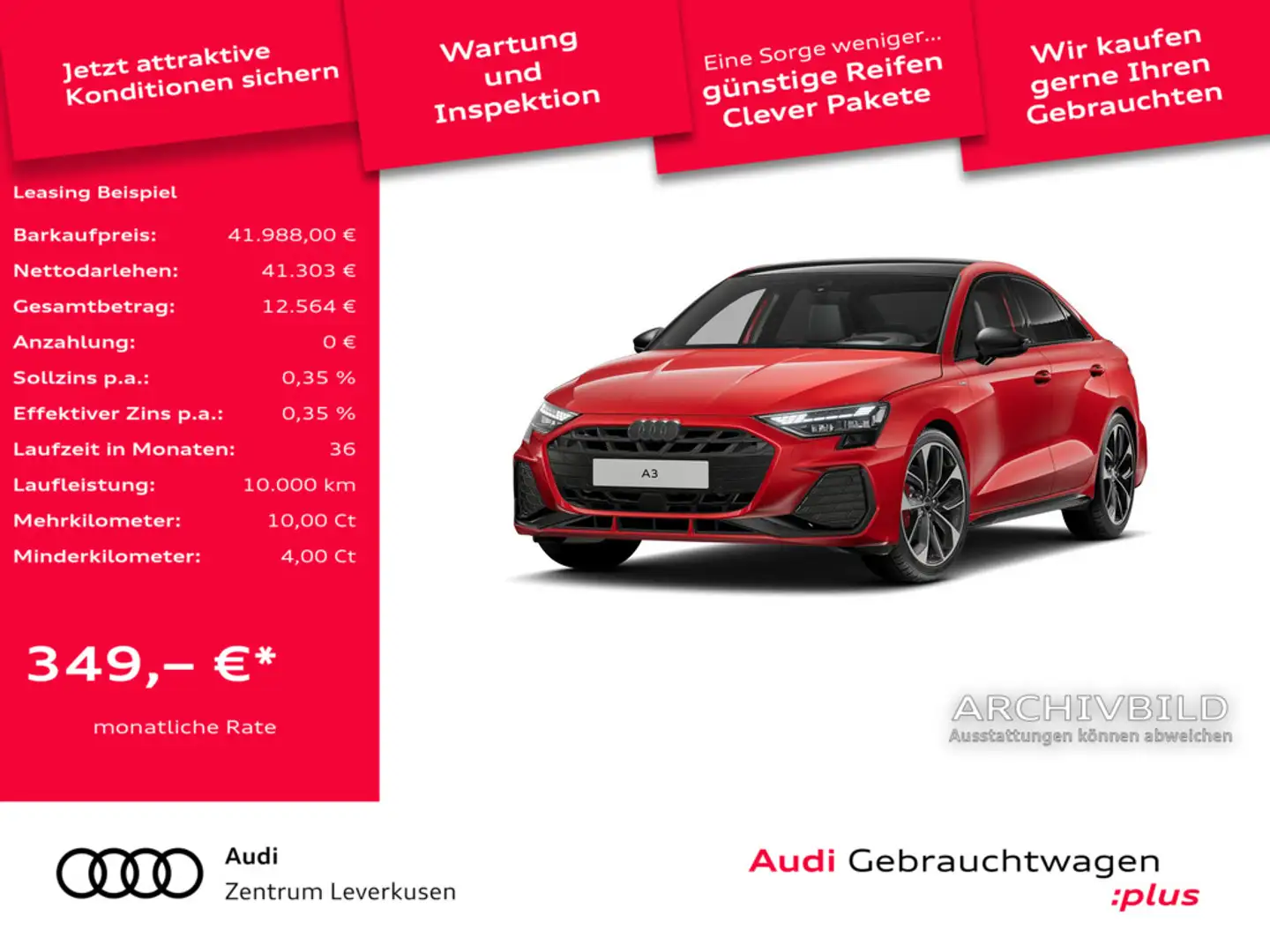 Audi A3 Limousine S line S-TRON ACC HUD NAVI VIRT KAM Schwarz - 1