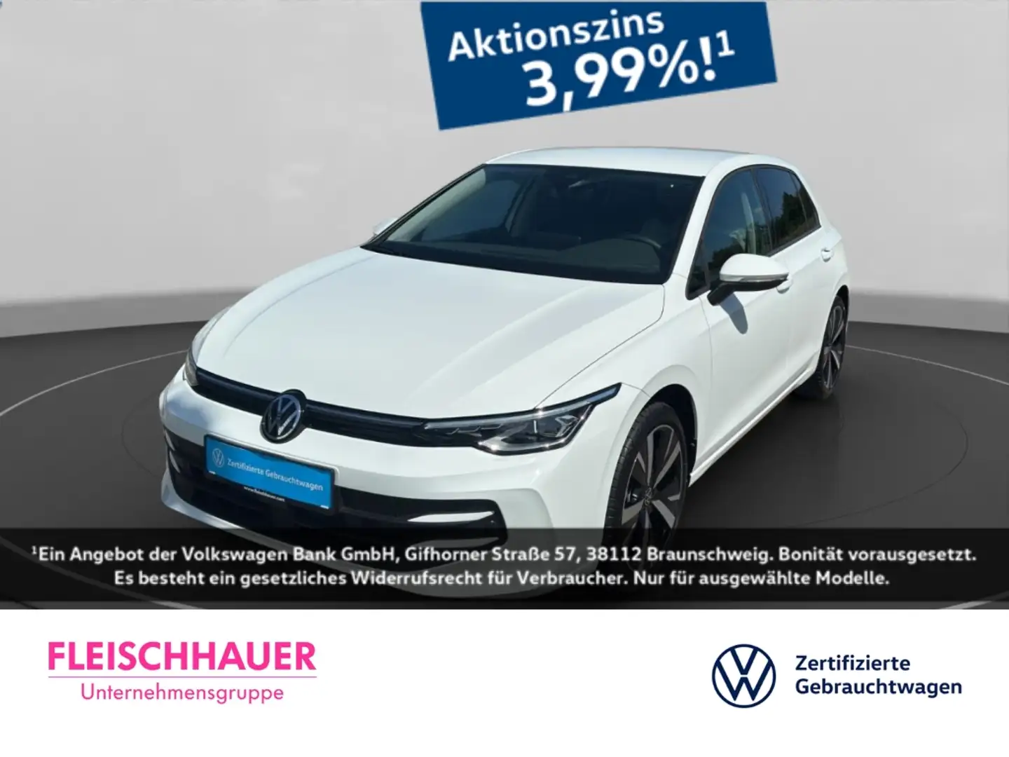 Volkswagen Golf VIII 1.5 eTSI  Matrix+CarPlay+PDC+DSG Weiß - 1