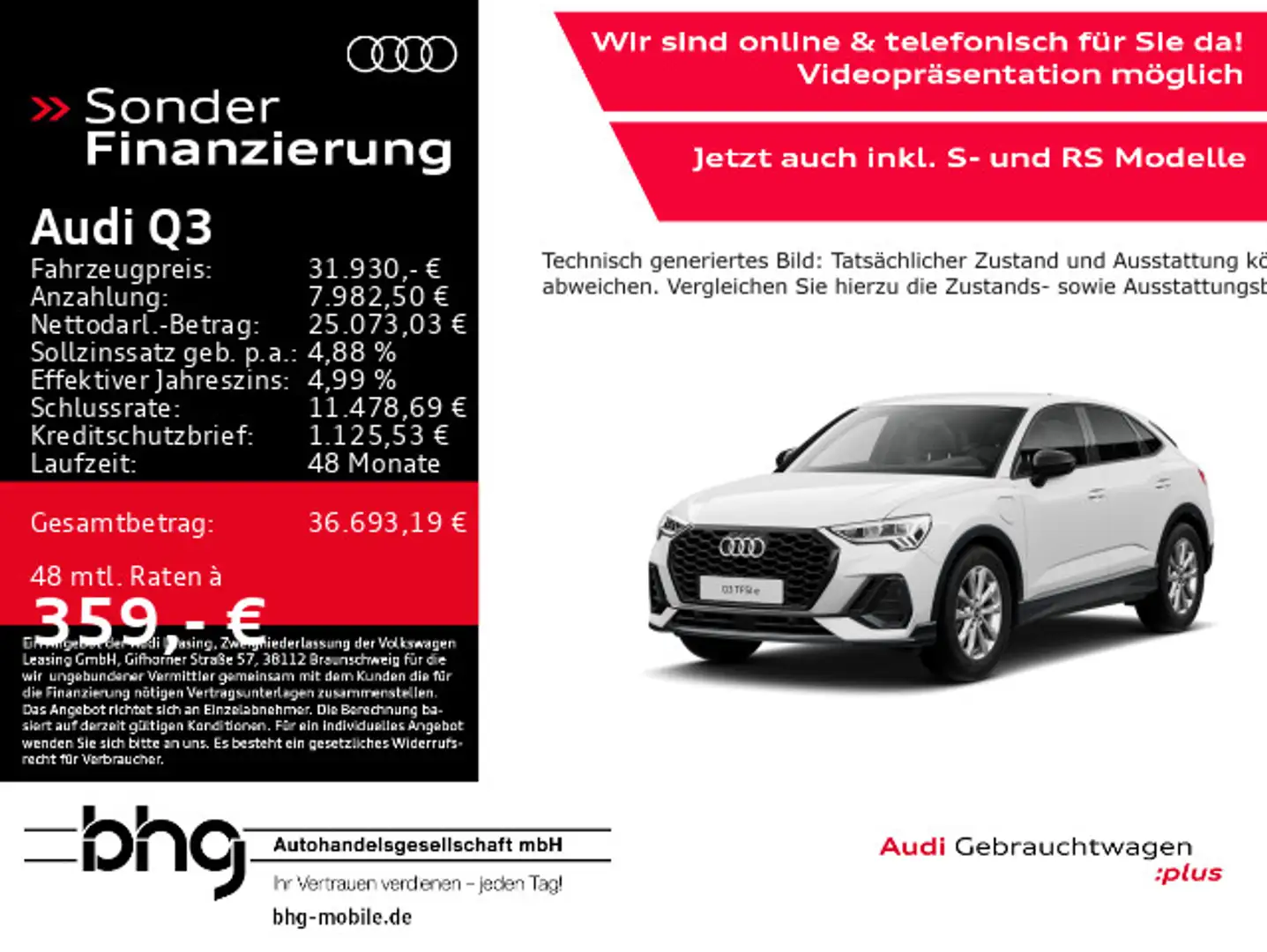 Audi Q3 45 TFSIe S-tronic Navi LED Virtual Weiß - 1