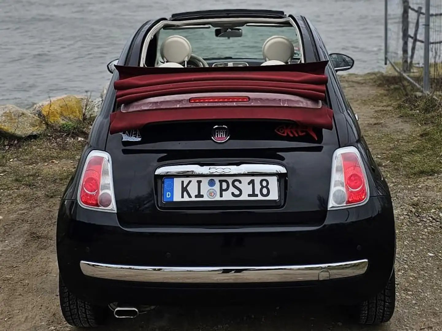 Fiat 500C Fiat 500C 1.2 Cabrio I Schwarz/rot Negru - 1