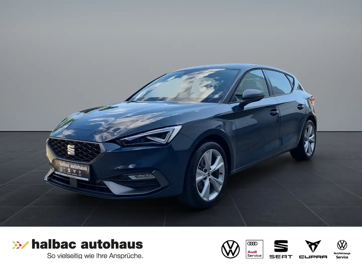 SEAT Leon 1.5 TSI DSG FR+NAVI+MATRIX+PDC+SHZ+CLIMATR+TEMP Blauw - 1