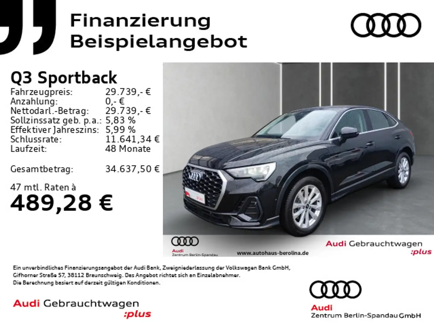 Audi Q3 45 TFSI e S tronic *NAV+*Virt.C+* Schwarz - 1