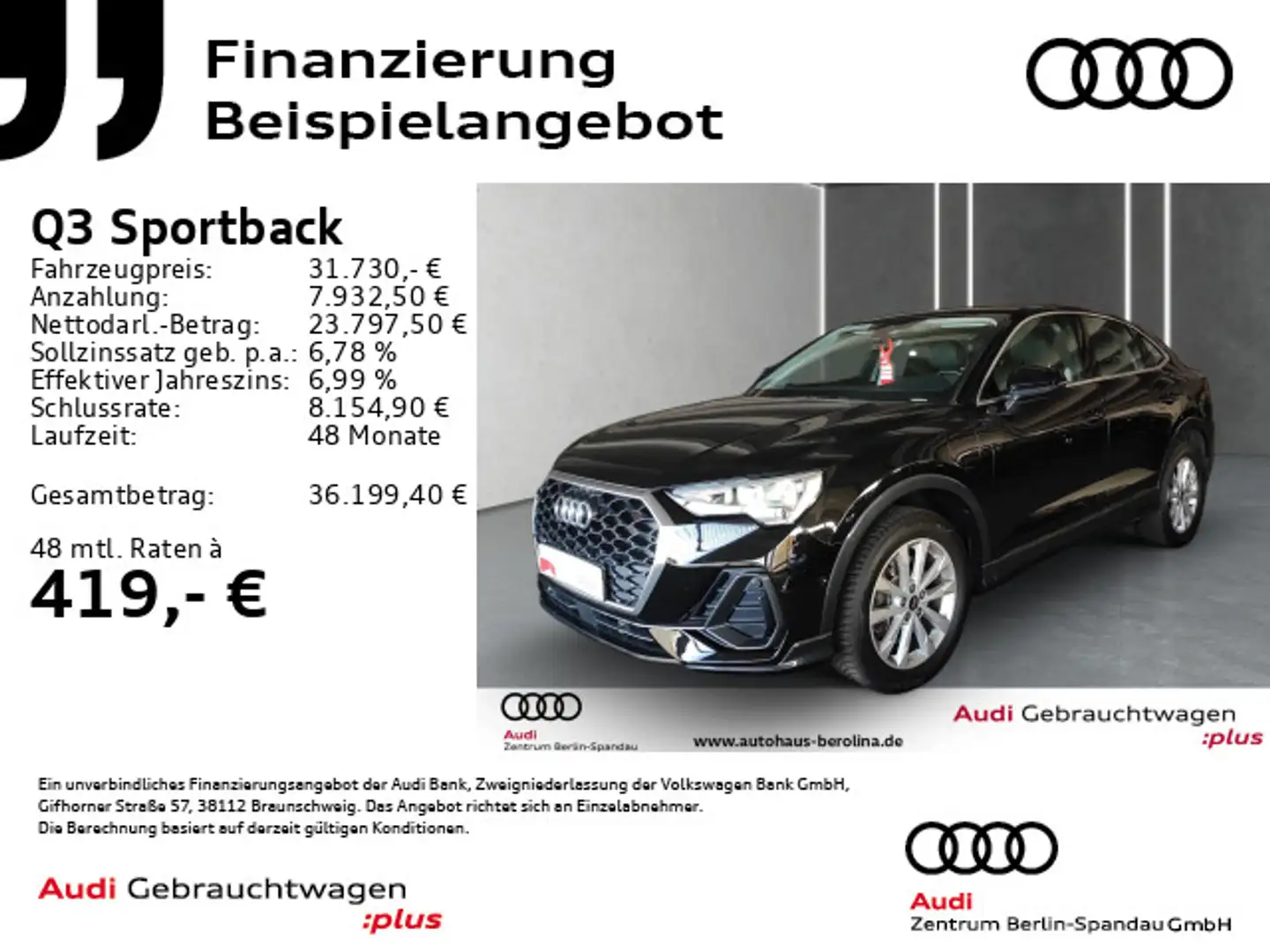 Audi Q3 45 TFSI e S tronic *NAV+*Virt.C+* Schwarz - 1