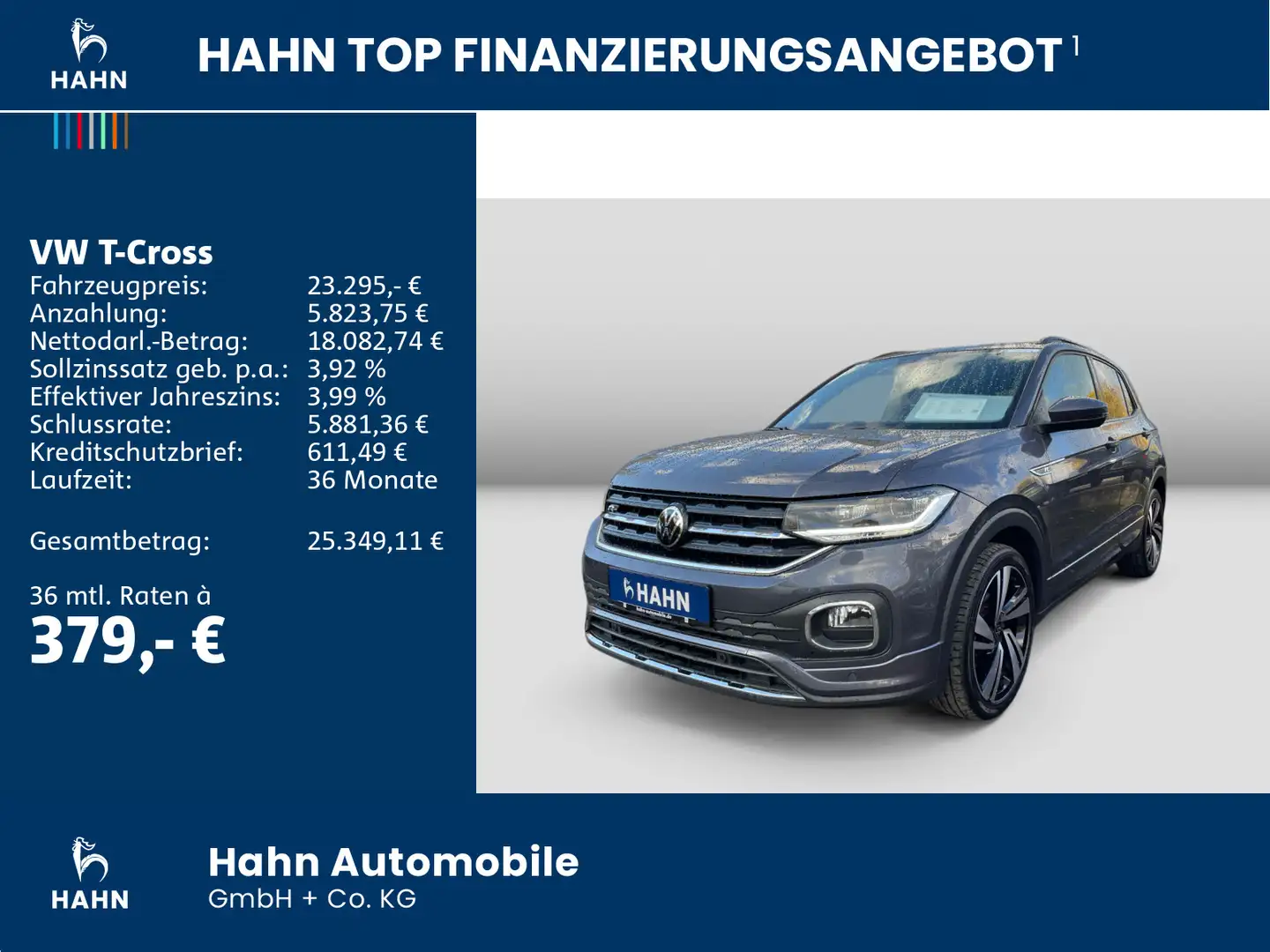 Volkswagen T-Cross Life R-Line 1.0TSI DSG LED Navi CAM PDC Grau - 2