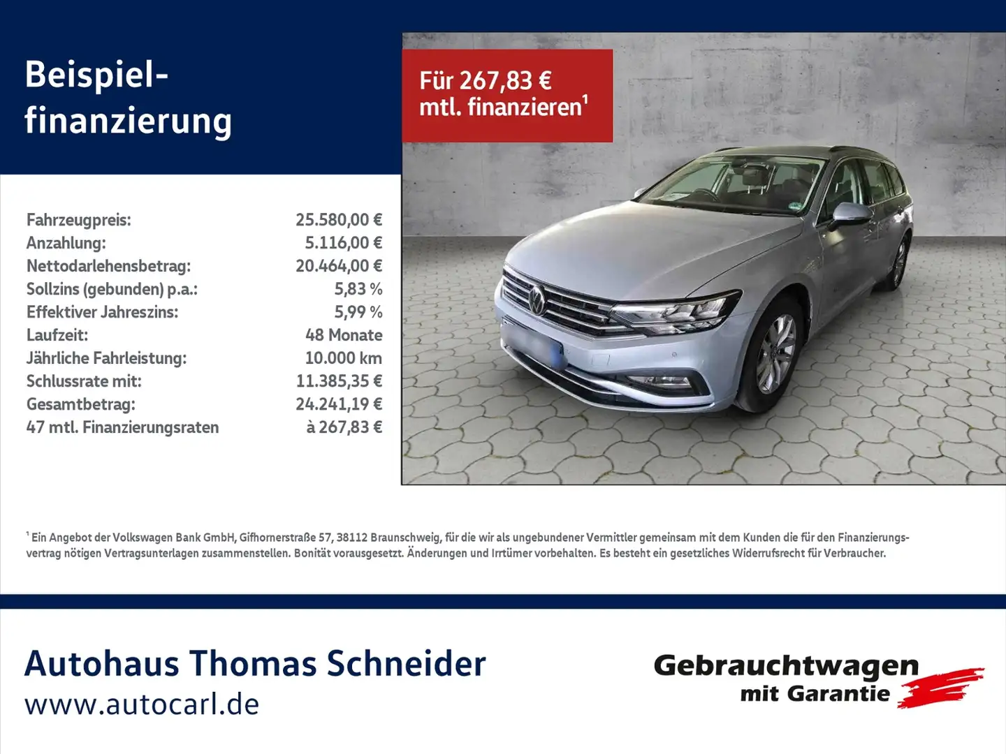 Volkswagen Passat Variant Business 2.0TDI DSG/Navi/Nebel/ACC/3-Zonen/RFK/Ca Silber - 1