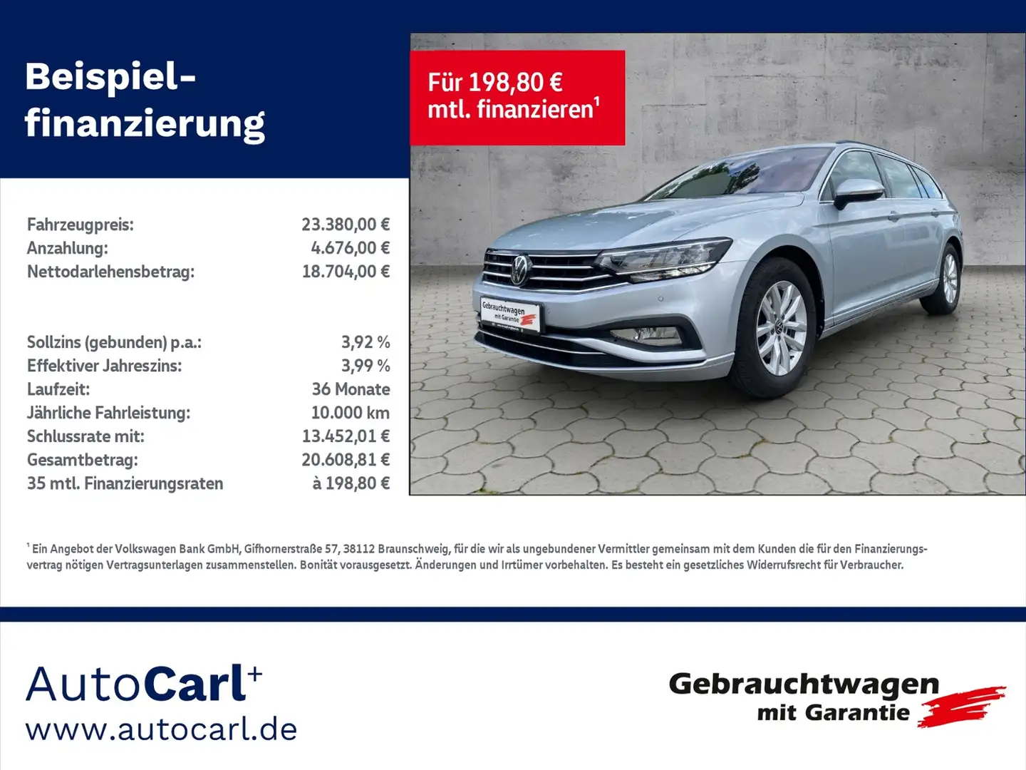 Volkswagen Passat Variant Business 2.0TDI DSG/Navi/Nebel/ACC/3-Zonen/RFK/Ca Argent - 1