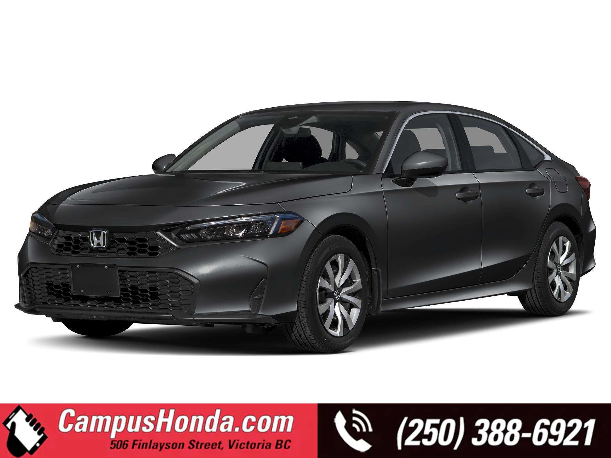 Black 2026 Honda Civic Sedan Front-Wheel Drive Automatic