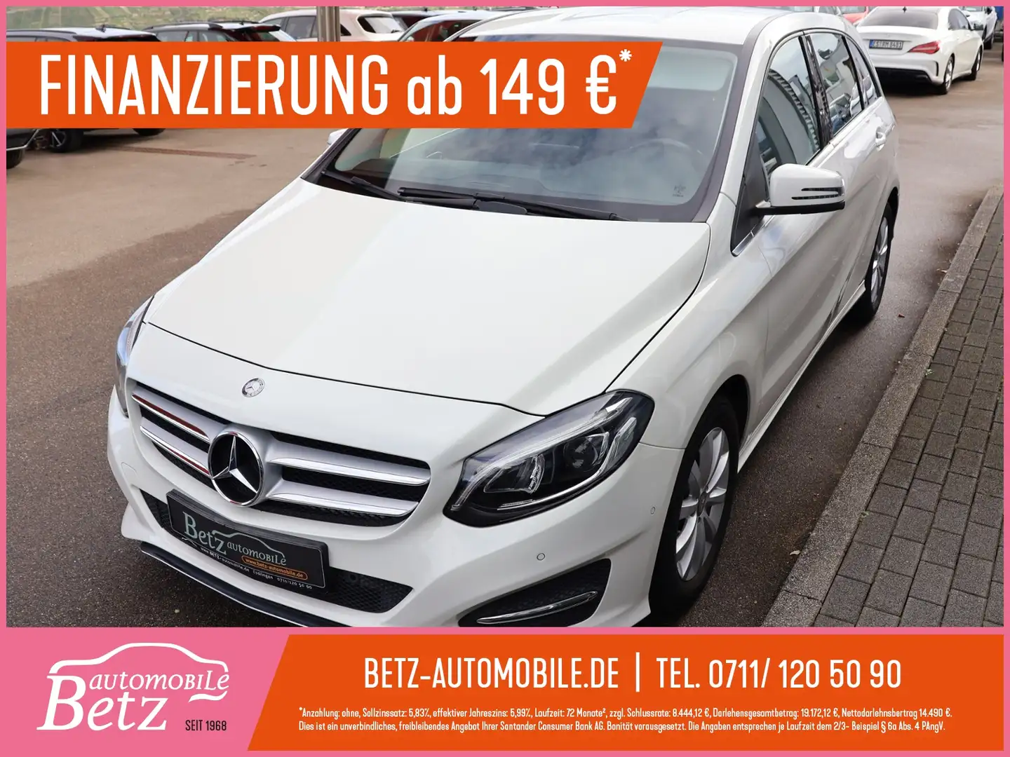 Mercedes-Benz B 180 PDC RFK LED SHZ Navi Blanc - 1