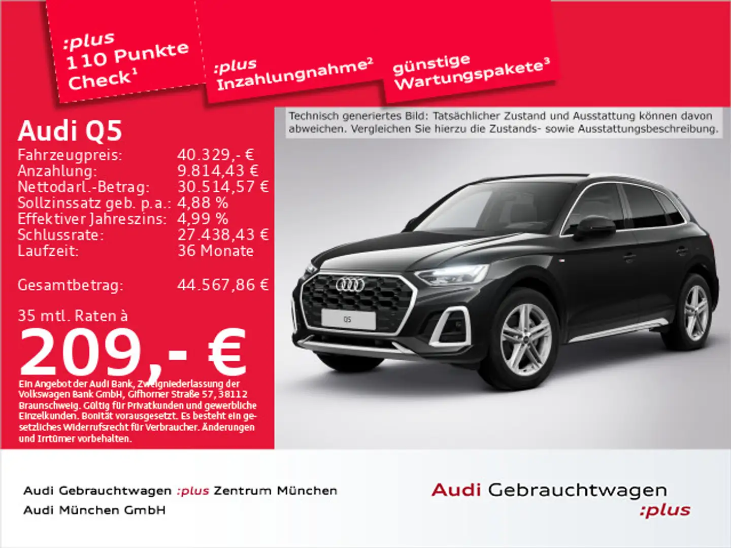 Audi Q5 40 TDI qu. S tronic 2x S line AHK/Navi+/Kamer Schwarz - 1