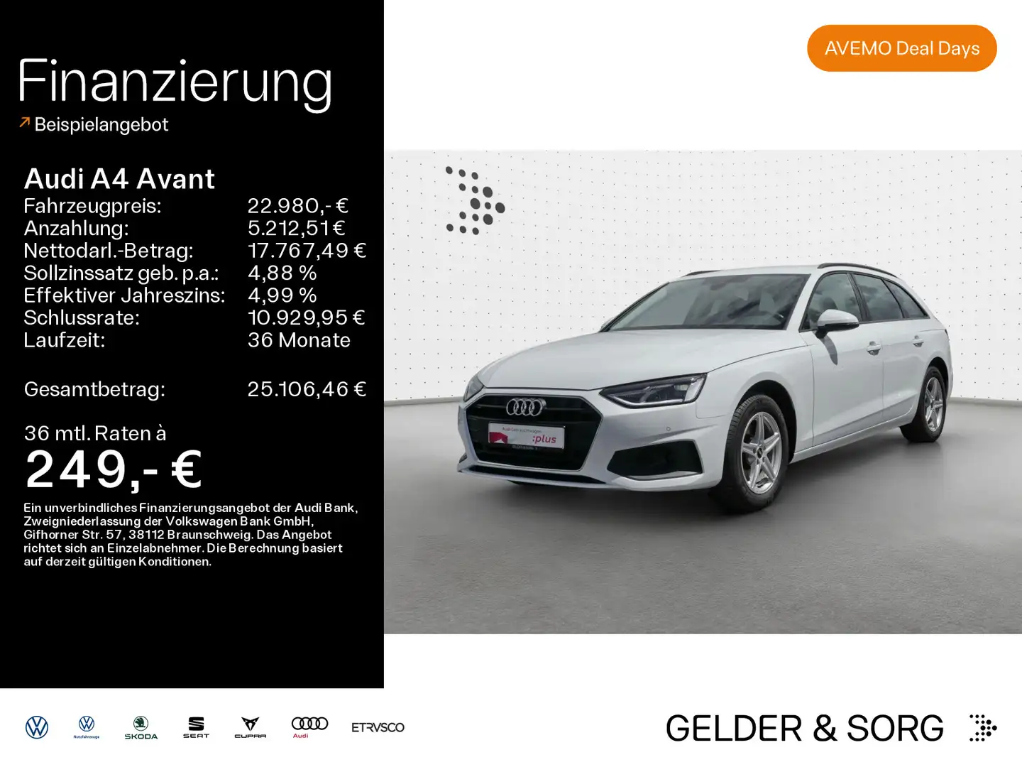 Audi A4 30 TDI LED*Business*Tour*ACC*Navi Weiß - 1