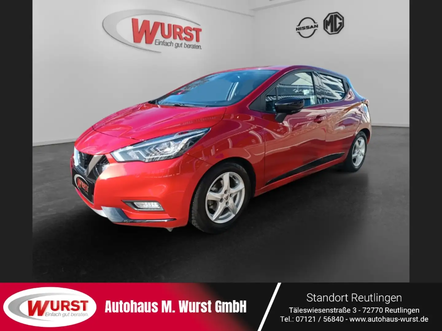 Nissan Micra Tekna 1.0 DIG-T AVM Navi BOSE Sitzheizung LED I-KE Rouge - 1